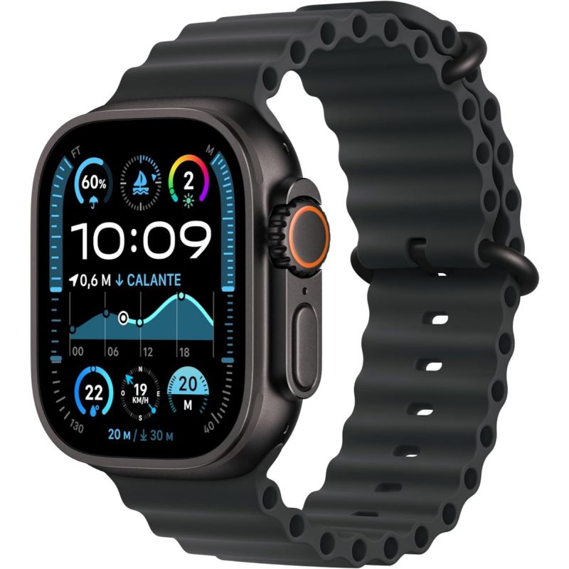 Apple Watch Ultra 2 (2023) 49mm Black Titanium Case with Ocean Band - Black - EUROPA