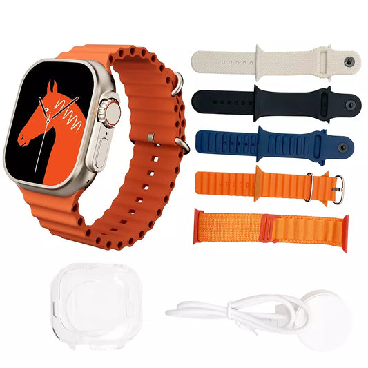 Smartwatch Ultra 49mm 7 Cinturini Notifiche Chiamate e App iOS e Android 7 in 1