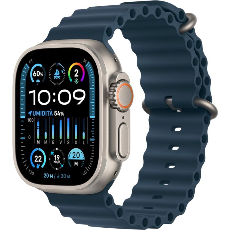 Apple Watch Ultra 2 (2023) 49mm Titanium Case with Ocean Band - Blue - EUROPA